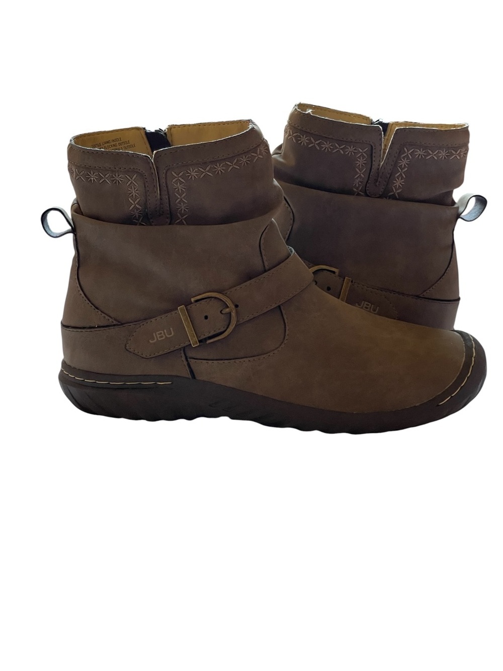 JBU Jambu Dottie Brown Buckle Strap Ankle Booties SZ 9 EUC